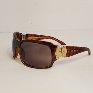 Miu Miu “Glam Wrap” Brown & Gold Metal Logo*SMU15G